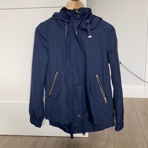 Zara navy light rain coat